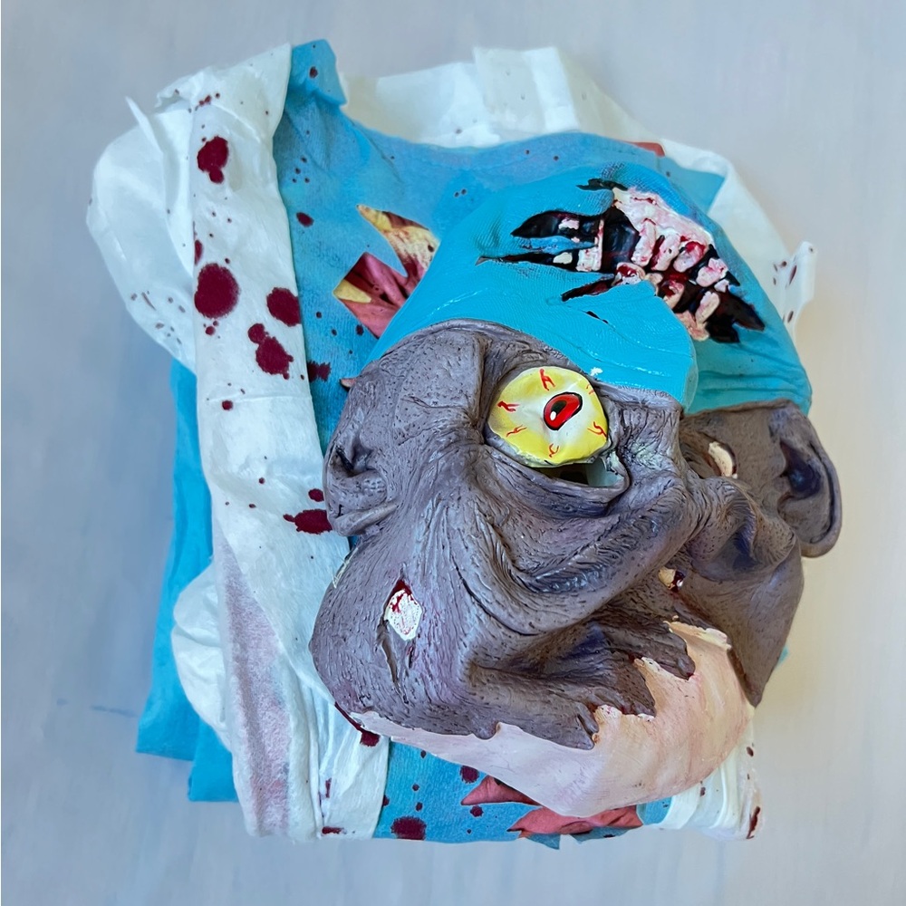 Zombie Doctor Kids Costume with stethoscope no hat Halloweensize M 8-10y - Picture 13 of 15